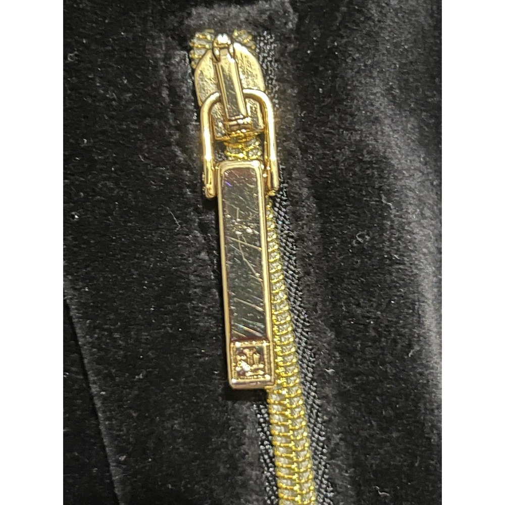 Vintage Lauren Ralph Lauen Velvet Hoodie Crest Black Jacket P/M cottonblend - Picture 2 of 14